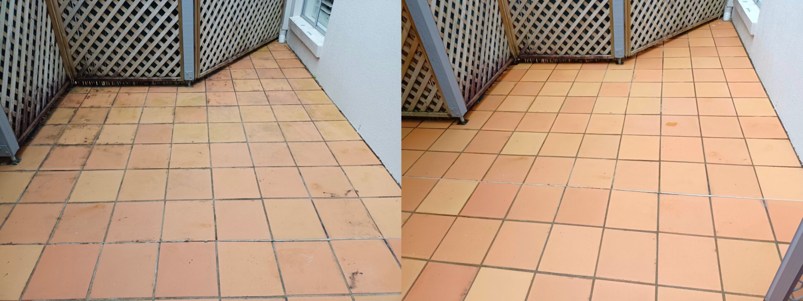 Outdoor Patio Tile Clean Before and After